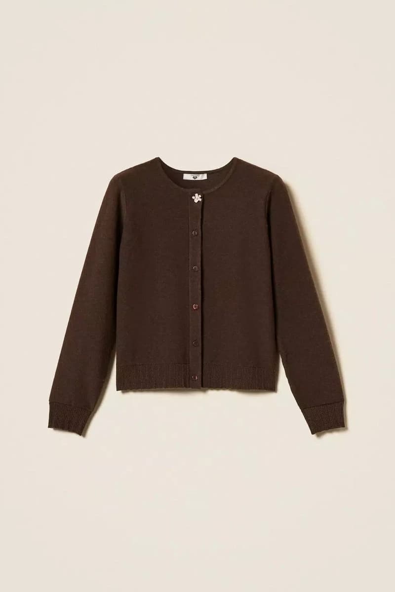 Cardigan in maglia con bottone smaltato | TWINSET - 5