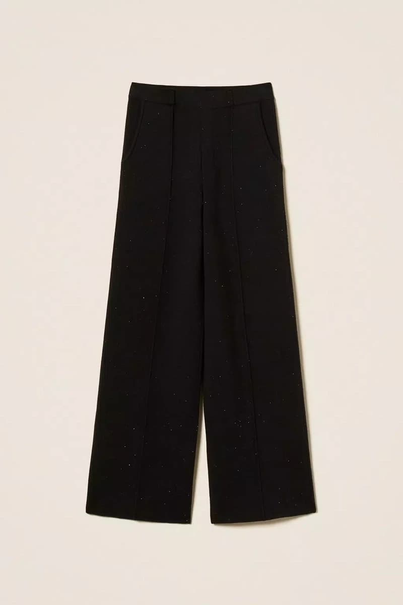Pantaloni in maglia con paillettes | TWINSET - 5