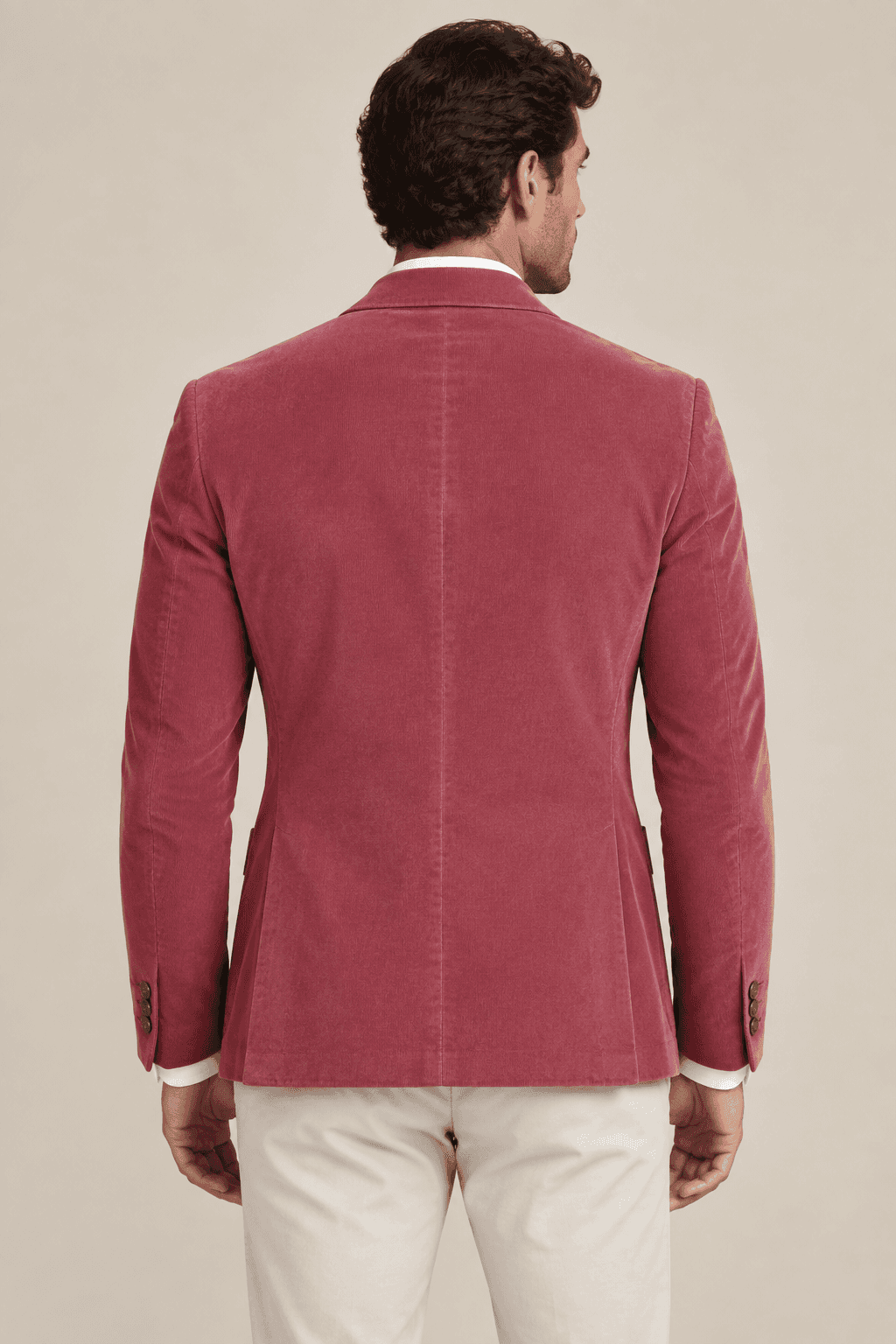 Giacca uomo L.B.M. 1911 in velluto rigato rosso mattone - 2