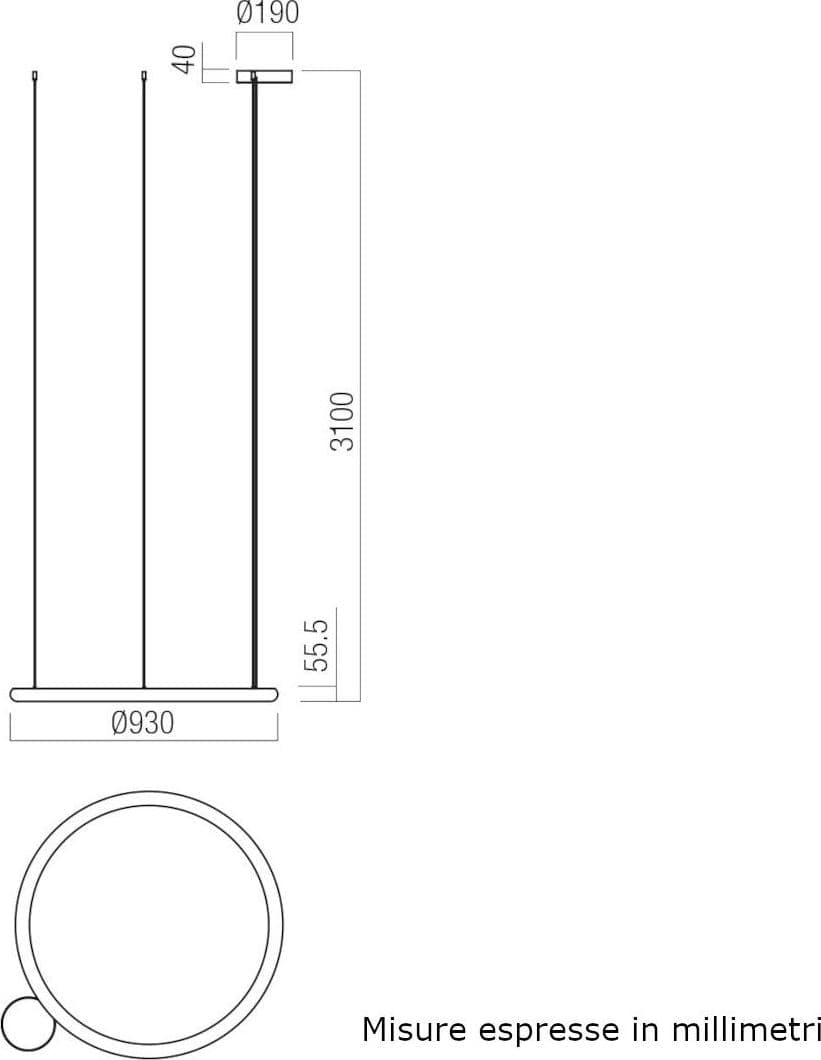 Lampadario moderno Redo group HALLEY 01 4457 LED CCT dimmerabile metallo acrilico - 3