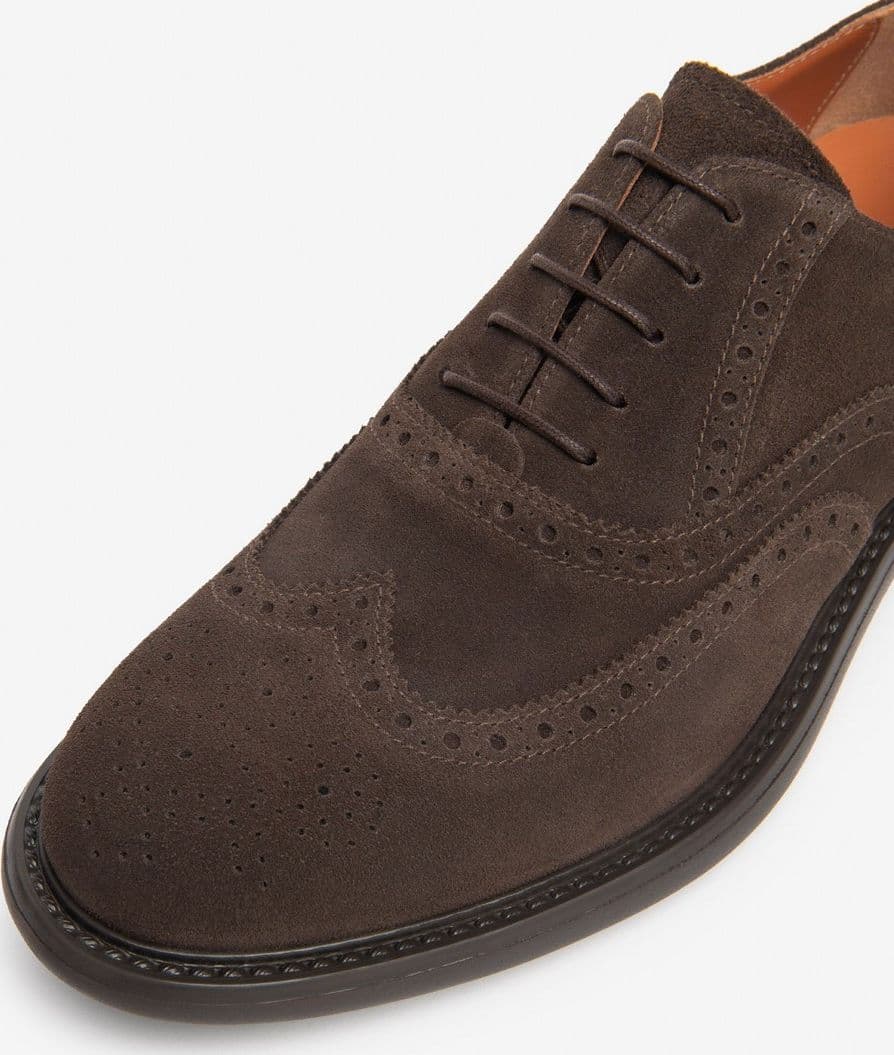 Nero Giardini scarpe stringate da uomo in pelle scamosciata testa moro I601241U300 - 3