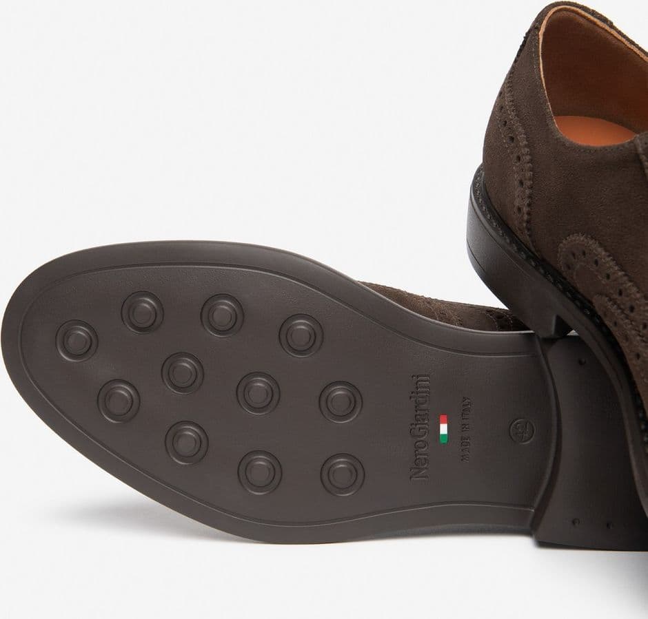 Nero Giardini scarpe stringate da uomo in pelle scamosciata testa moro I601241U300 - 4