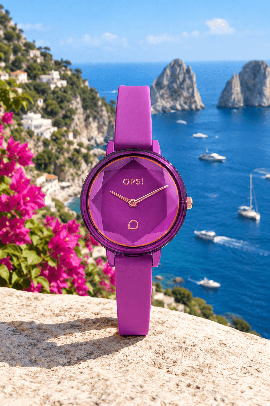 Ops Object -  Orologio donna con cinturino in silicone e vetro sfaccettato DIAMOND - 4