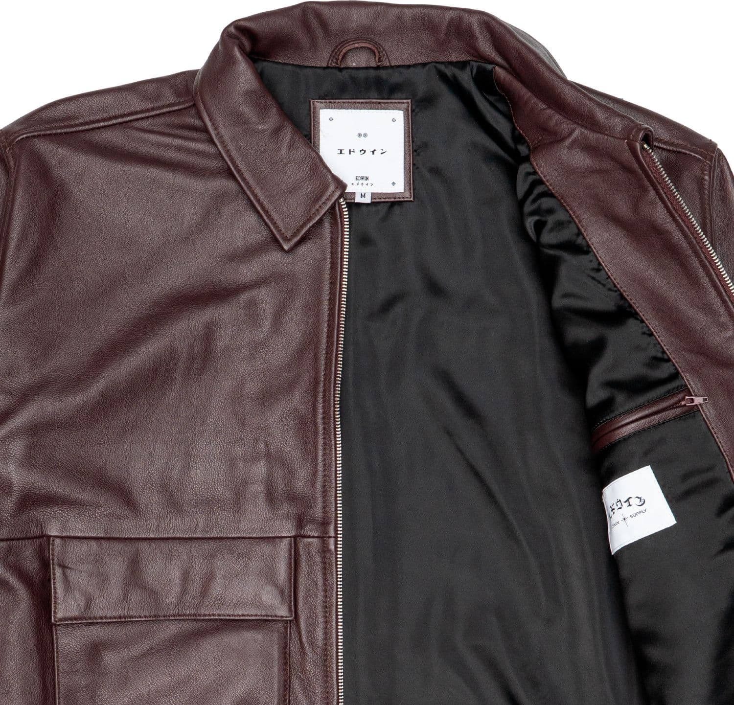 EDWIN Giacca in Pelle Uomo Edwin Dogma Brown Burgundy - 3