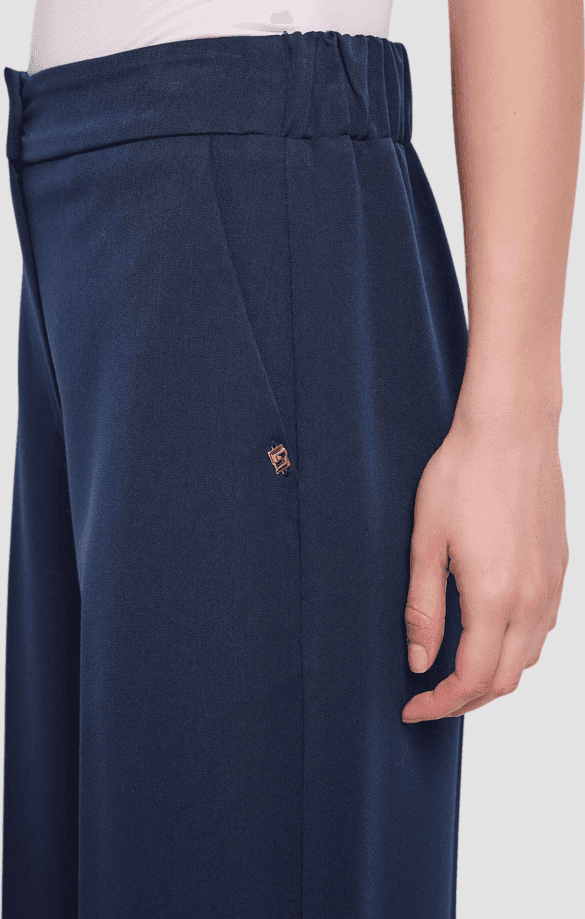 GAUDI pantalone cropped con risvolto donna blue - 3