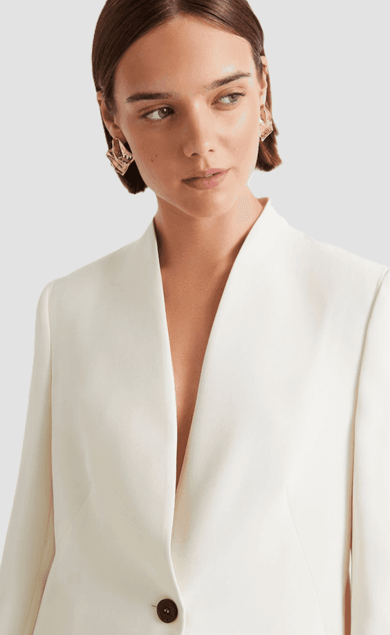 MARELLA giacca in satin donna bianco lana - 2