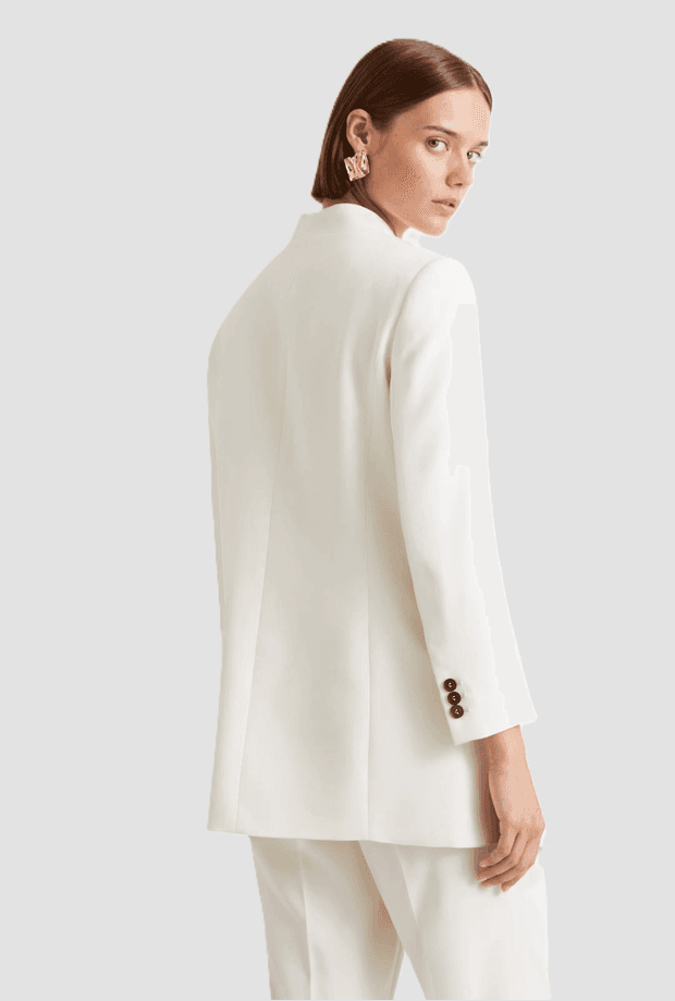 MARELLA giacca in satin donna bianco lana - 3