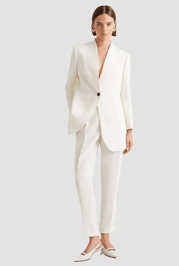 MARELLA giacca in satin donna bianco lana - 4