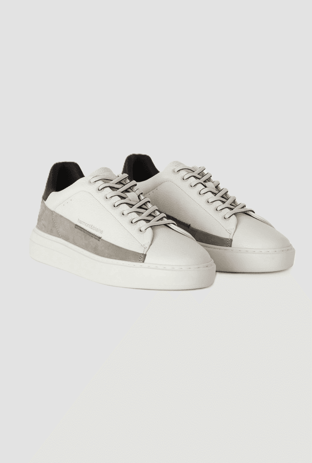 Harmont&amp;blaine scarpe con dettagli a contrasto da uomo bianco-beige - 2