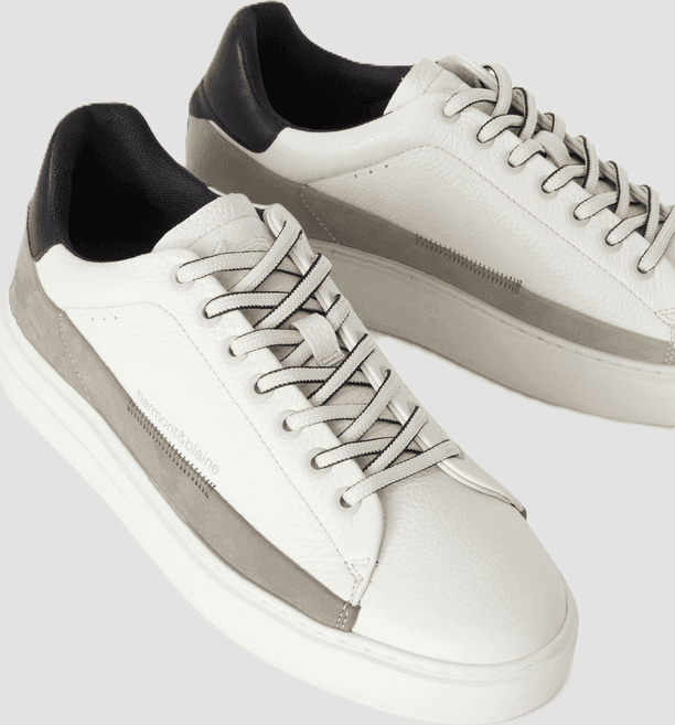 Harmont&amp;blaine scarpe con dettagli a contrasto da uomo bianco-beige - 4
