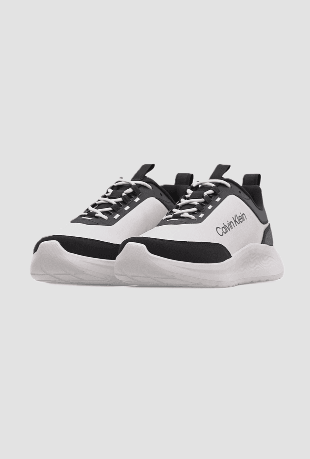 calvin klein scarpe running da uomo bianco-nero - 2