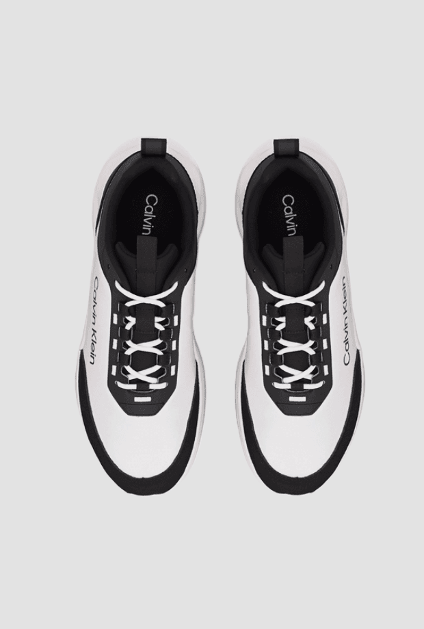 calvin klein scarpe running da uomo bianco-nero - 3