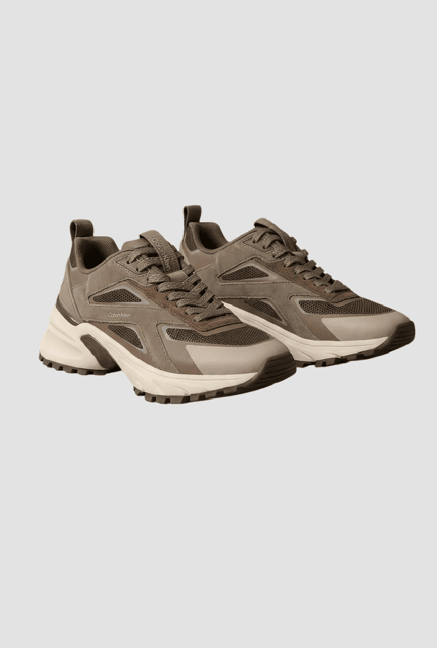 calvin klein scarpe running da donna marrone-verde - 2