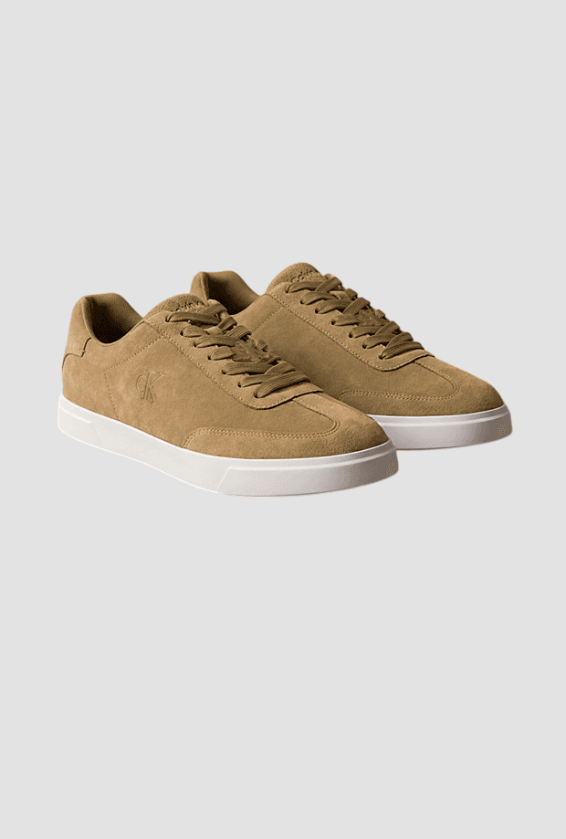 calvin klein scarpe in camoscio da uomo beige - 2