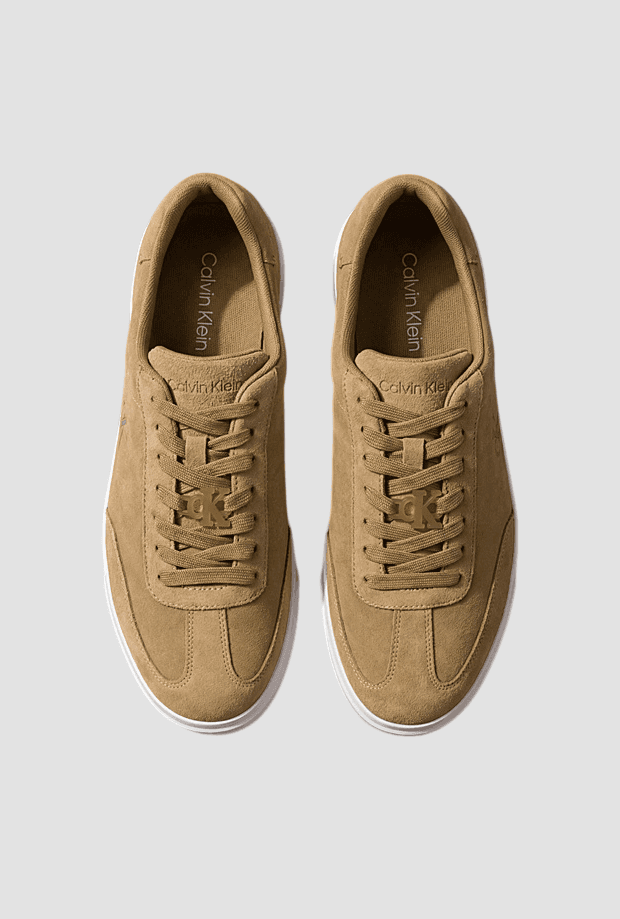 calvin klein scarpe in camoscio da uomo beige - 3