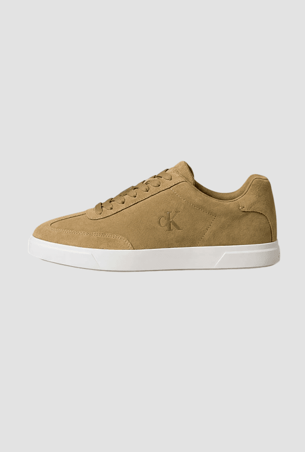 calvin klein scarpe in camoscio da uomo beige - 4