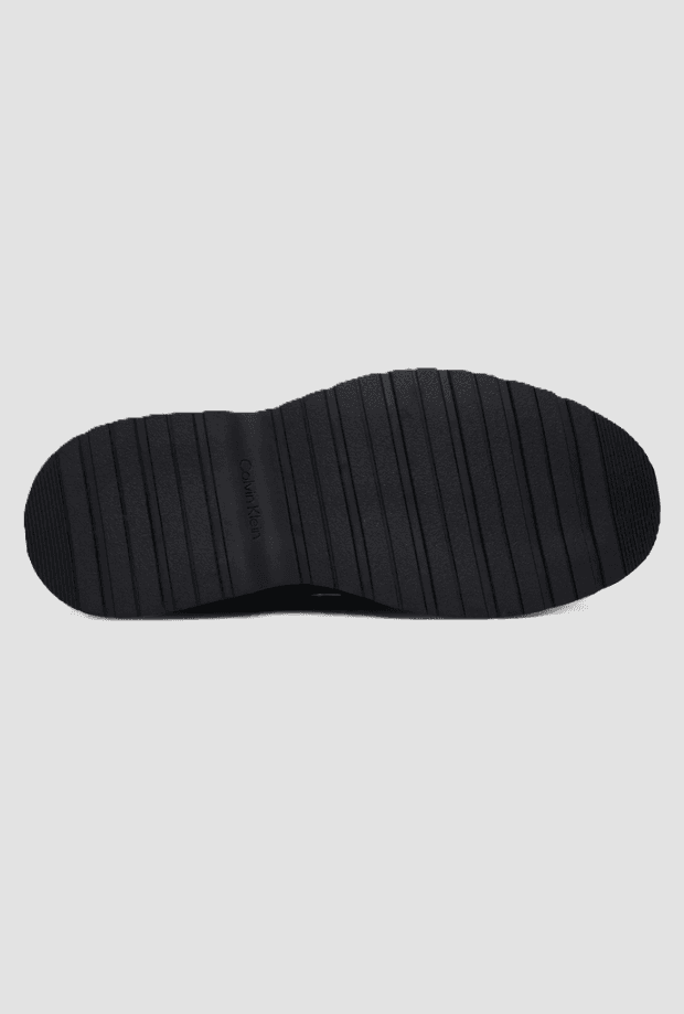 calvin klein mocassini in pelle da uomo nero - 4