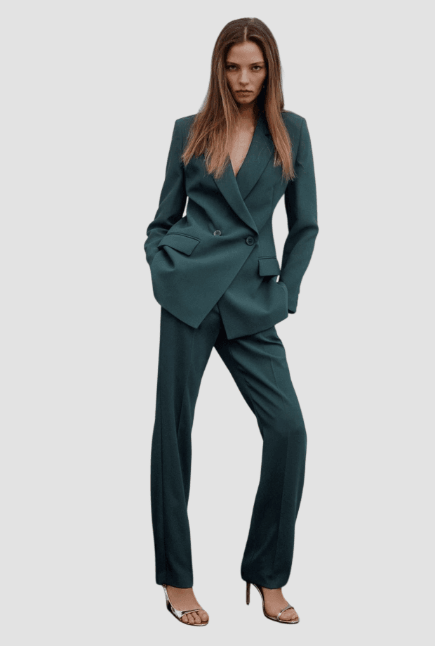 MARELLA pantalone a gamba dritta donna blu pavone - 3