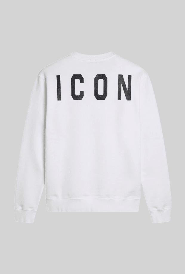 ICON felpa girocollo con logo fronte/retro uomo bianco - 2
