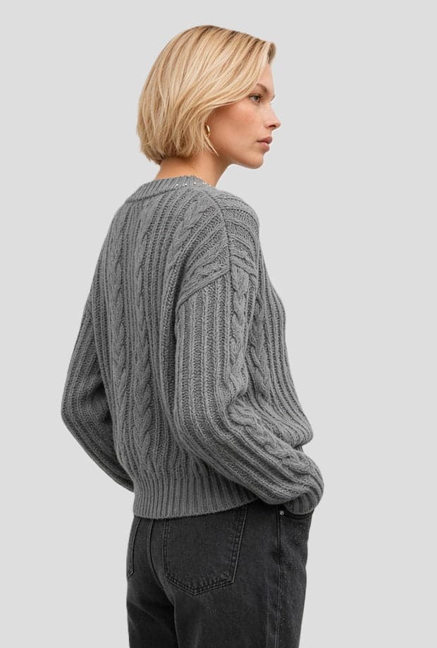 KOCCA maglione con strass donna grigio - 3