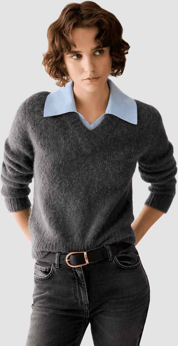 PENNYBLACK maglia con collo a polo donna grigio - 2