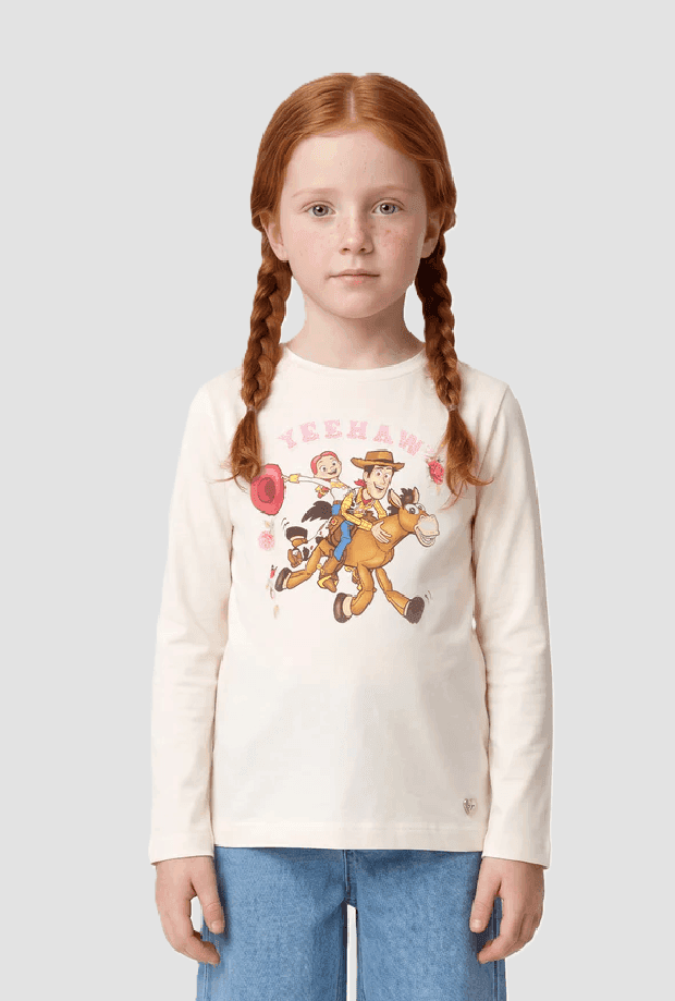 MONNALISA t-shirt con stampa bambina panna - 3