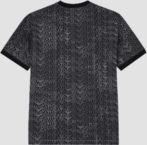 EA7 t-shirt con monogramma uomo nero - 2