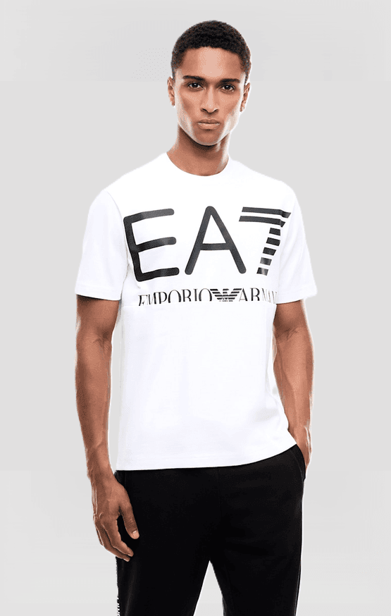 EA7 t-shirt con logo frontale da uomo bianco - 3