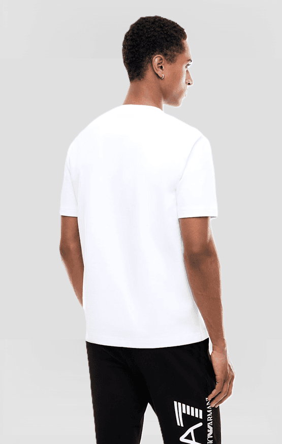 EA7 t-shirt con logo frontale da uomo bianco - 4