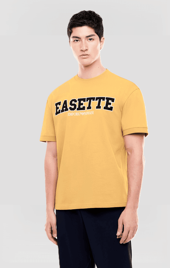 EA7 t-shirt con logo da uomo giallo - 3