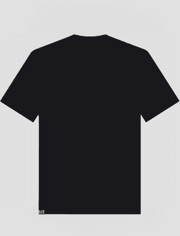 EA7 t-shirt con logo frontale da uomo nero - 2