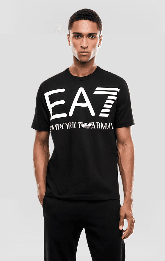 EA7 t-shirt con logo frontale da uomo nero - 3