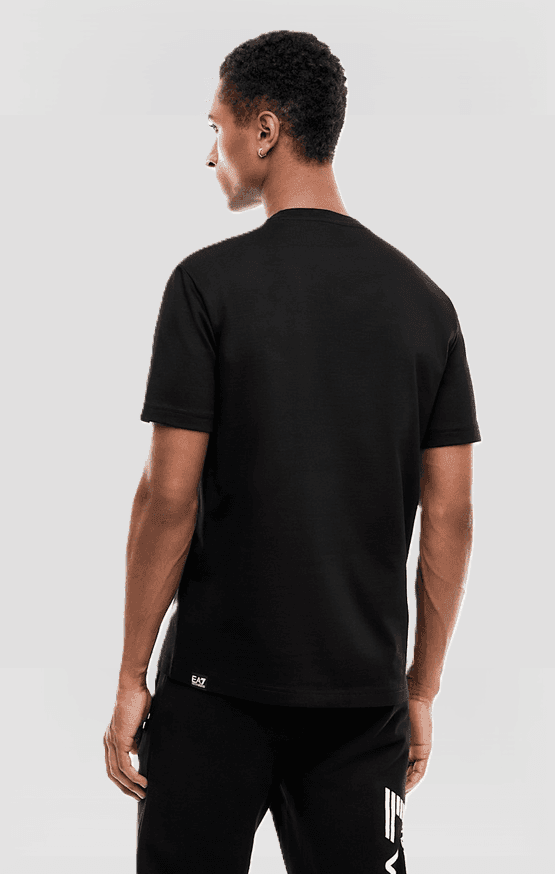 EA7 t-shirt con logo frontale da uomo nero - 4