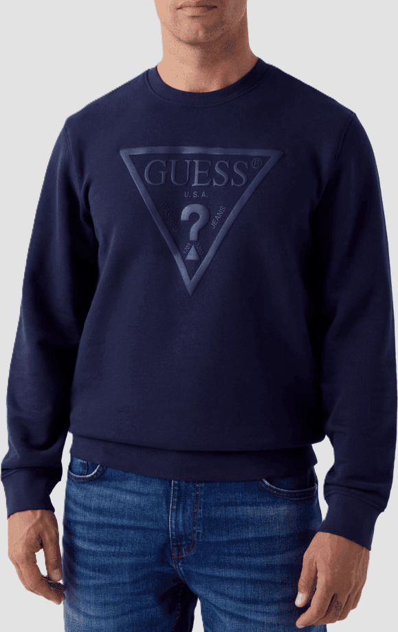 GUESS felpa in pile uomo navy blue - 2