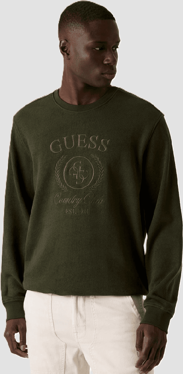 GUESS felpa girocollo uomo verde - 2