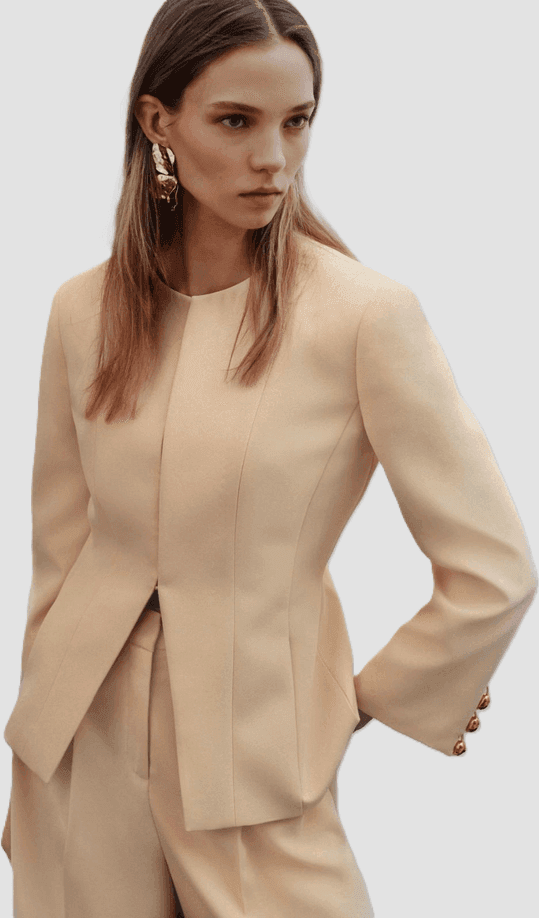 MARELLA giacca girocolla donna beige - 2