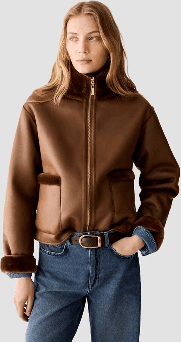 PENNYBLACK giacca in ecopelliccia reversibile donna tabacco - 2