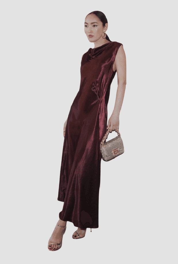 MARELLA abito in raso donna bordeaux - 2