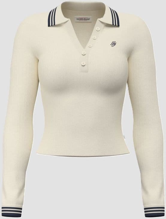GUESS polo con dettagli donna beige