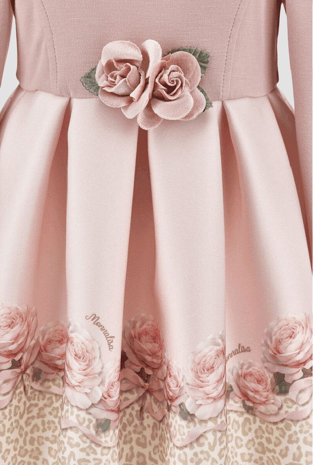 MONNALISA abito con applicazione floreale bambina rosa - 3