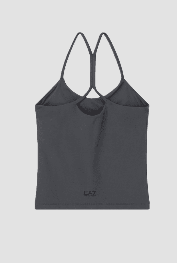 EA7 top con spalline incrociate da donna grigio - 2