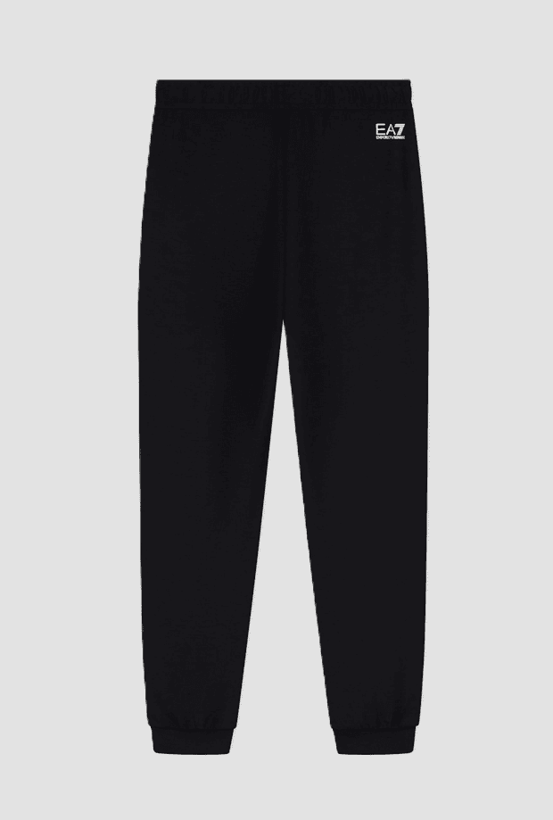EA7 pantalone con logo in strass da donna nero - 2
