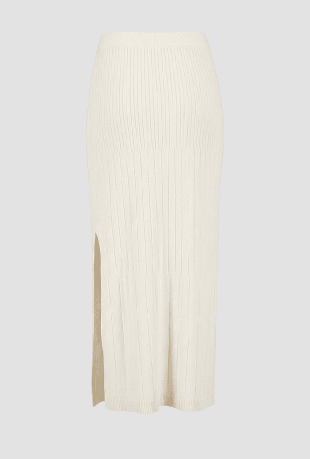 PENNYBLACK gonna longuette a costine da donna bianco - 2