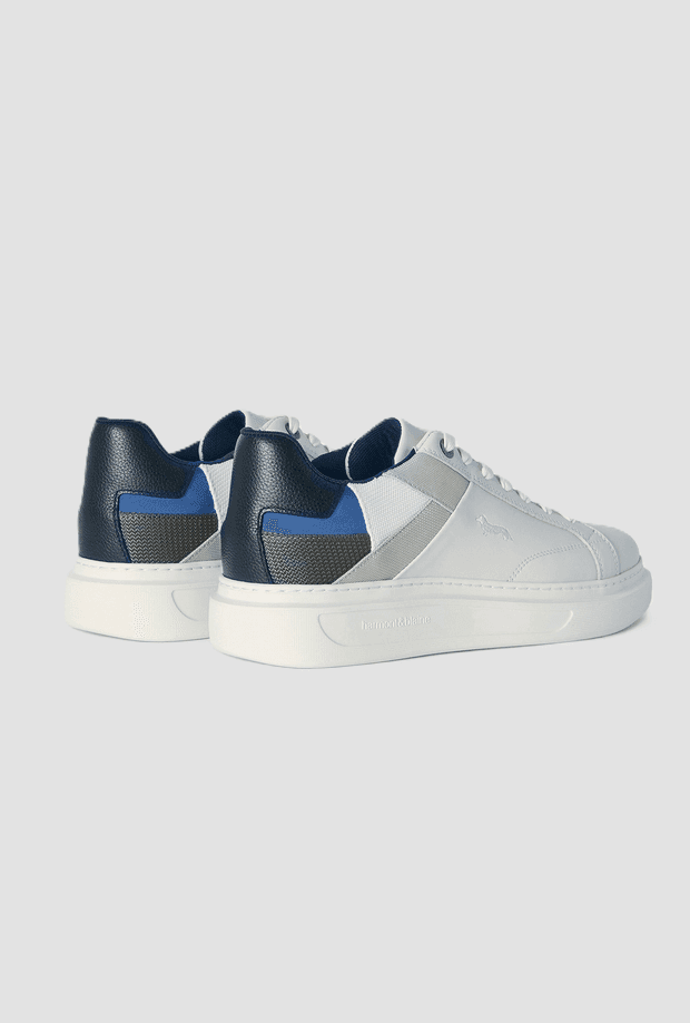 Harmont&amp;blaine scarpe in pelle con patchwork da uomo bianco - 3