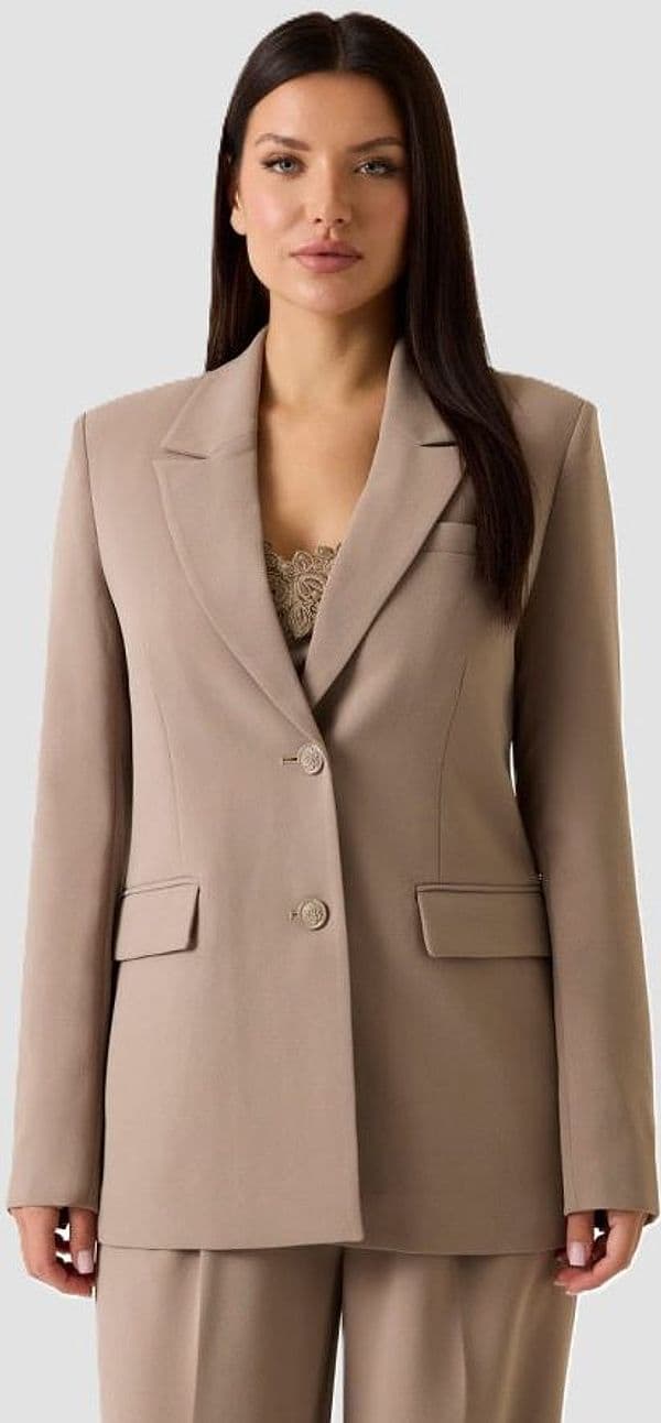 GUESS giacca monopetto donna beige - 2