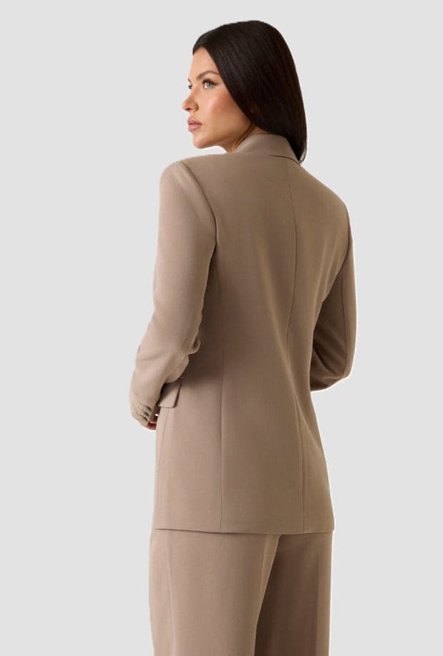 GUESS giacca monopetto donna beige - 4