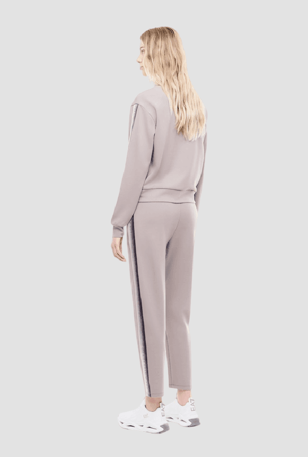 EA7 tuta con bande logate da donna grigio - 4
