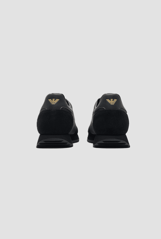 EA7 scarpe con maxi logo in oro da uomo nero - 4