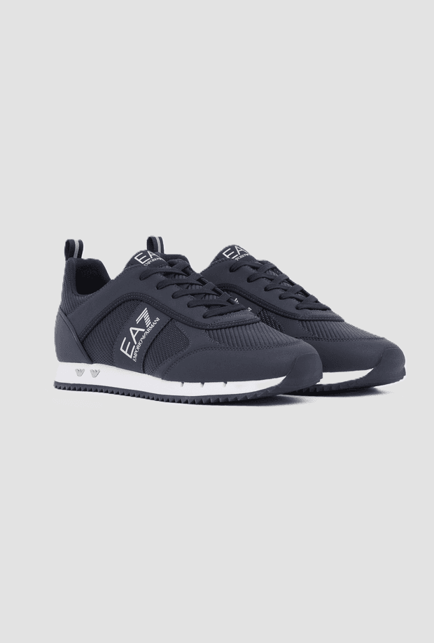 EA7 scarpe con logo ea7 da uomo blu scuro - 2