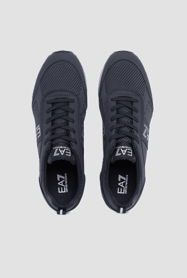 EA7 scarpe con logo ea7 da uomo blu scuro - 4